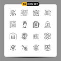 16 Creative Icons Modern Signs and Symbols of data, holiday, love, hanging, survey