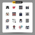 16 Creative Icons Modern Signs and Symbols of date, calendar, valentine, music, midi