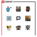 9 Creative Icons Modern Signs and Symbols of device, compter, wellness, cooler fan, receiver Royalty Free Stock Photo