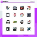 16 Creative Icons Modern Signs and Symbols of device, dollar protection, learning, cyber crime, online