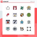 16 Creative Icons Modern Signs and Symbols of direction, arrow, sales, hand, business