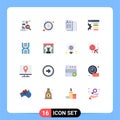 16 Creative Icons Modern Signs and Symbols of dna, web, watch, setting, search