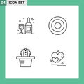 4 Creative Icons Modern Signs and Symbols of drink, heart, basic, user, couple Royalty Free Stock Photo