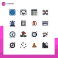 16 Creative Icons Modern Signs and Symbols of drone robot, camera, login, cam, user