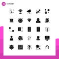 25 Creative Icons Modern Signs and Symbols of earth, pertinent, marketing, marketing, business Royalty Free Stock Photo