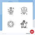 4 Creative Icons Modern Signs and Symbols of energy, diamond, power, idea, jewel