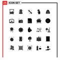 25 Creative Icons Modern Signs and Symbols of explorer, astronaut, customer, technology, touchscreen