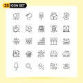 25 Creative Icons Modern Signs and Symbols of file, data, referendum, zip, sugar test