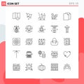 25 Creative Icons Modern Signs and Symbols of file, document, shopping, copy, gander