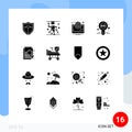 16 Creative Icons Modern Signs and Symbols of file, label, computer, compete, auction