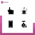 4 Creative Icons Modern Signs and Symbols of finger, mobile, touch, love, samsung