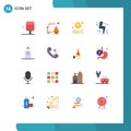 16 Creative Icons Modern Signs and Symbols of fire, power, money, energy, charge Royalty Free Stock Photo