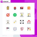 16 Creative Icons Modern Signs and Symbols of fire, surprize, play, box, presentation