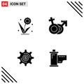 4 Creative Icons Modern Signs and Symbols of flora, female, nature, venus, investment