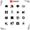 16 Creative Icons Modern Signs and Symbols of flower, forward, cloud, distinction, arrow