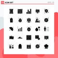 25 Creative Icons Modern Signs and Symbols of funds, finance, analytics, factory, building