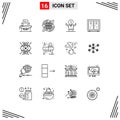 16 Creative Icons Modern Signs and Symbols of game, athletics, business, athlete, potential Royalty Free Stock Photo