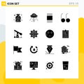 16 Creative Icons Modern Signs and Symbols of gass, industry, alien, construction, open