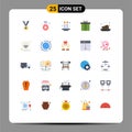 25 Creative Icons Modern Signs and Symbols of gift, box, badge, accessories, candles