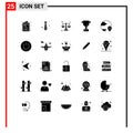 25 Creative Icons Modern Signs and Symbols of global, delivery, tie, sport, level