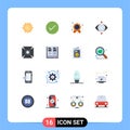 16 Creative Icons Modern Signs and Symbols of highlight, view, tick, focus, education