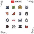 16 Creative Icons Modern Signs and Symbols of hot, air, watts app, balloon, meal