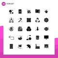 25 Creative Icons Modern Signs and Symbols of hotel, towel, house, hanger, server Royalty Free Stock Photo