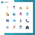 16 Creative Icons Modern Signs and Symbols of income, finance, woman, coins, runner Royalty Free Stock Photo