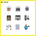 9 Creative Icons Modern Signs and Symbols of interface, retail, security, cart, secure