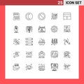25 Creative Icons Modern Signs and Symbols of interior, cupboard, ban, cabinet, goals