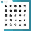25 Creative Icons Modern Signs and Symbols of kids, box, direction, outbox, interface