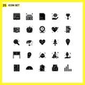 25 Creative Icons Modern Signs and Symbols of love, donate, analytics, world, charity