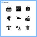 9 Creative Icons Modern Signs and Symbols of mind, head, develop, cloud, investment
