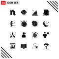 16 Creative Icons Modern Signs and Symbols of money, economy, cloud, martyrs, estate