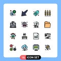 16 Creative Icons Modern Signs and Symbols of notebook, cash, tag, banking, thanks