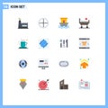 16 Creative Icons Modern Signs and Symbols of office, coffee, ship, medical, bed