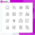 16 Creative Icons Modern Signs and Symbols of oncology, search, employee, report, find