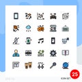 25 Creative Icons Modern Signs and Symbols of orbit, living, under water, home, chair Royalty Free Stock Photo