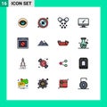 16 Creative Icons Modern Signs and Symbols of pc, device, button, monitor, pills