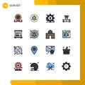 16 Creative Icons Modern Signs and Symbols of pendulum, valve, development, system, plumber