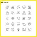 25 Creative Icons Modern Signs and Symbols of periodic, funding, wireless, cloud, user