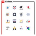 16 Creative Icons Modern Signs and Symbols of photo, logo, snooker, film, tulip