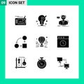 9 Creative Icons Modern Signs and Symbols of planning, diagram, ok, school, scientist