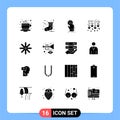 16 Creative Icons Modern Signs and Symbols of plant, flower, click, honeymoon, hanging wedding
