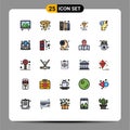 25 Creative Icons Modern Signs and Symbols of power, brain, archive, wedding, love