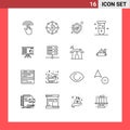 16 Creative Icons Modern Signs and Symbols of presentation, chemistry, share, blood, biochemistry