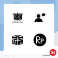 4 Creative Icons Modern Signs and Symbols of presentation, islam, business, user, meccah