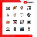 16 Creative Icons Modern Signs and Symbols of refinement, measure, right, design, develop