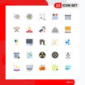 25 Creative Icons Modern Signs and Symbols of report, page, photo, data, syringe