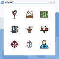 9 Creative Icons Modern Signs and Symbols of share, iot, sleep, internet, pitch